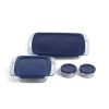 8-Piece Glass Bakeware Food Storage Set with Blue Plastic Lids