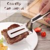 Stainless Steel Steak Clip Pancake Barbecue Spatula Clip BBQ Tongs Frying Fish Spatula Clip Bread Clip Household Kitchen Tool