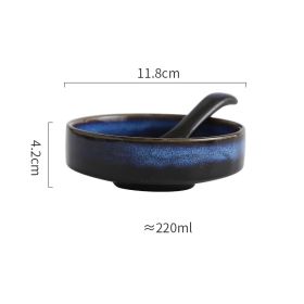 Creative Ceramic Household Conical High Bowl Salad Plate (Option: 4.5inch Star Blue suit)