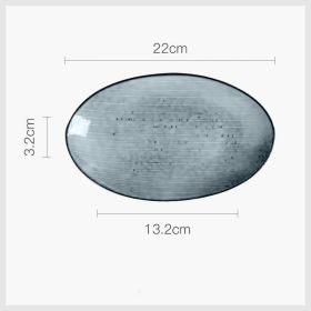 Japanese ceramic dish plate household light luxury (Option: Oval disk-8.5inches-1PCS)