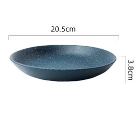 Home Creative Retro High-grade Ceramic Pasta Steak Western Food Plate (Option: 8inches dark blue)