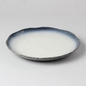 Ceramic Round Dinner Plate Iron Plate Features Japanese Style (Option: White-22.9x2.5cm)