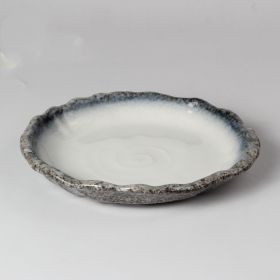 Ceramic Round Dinner Plate Iron Plate Features Japanese Style (Option: White-25.5x3cm)