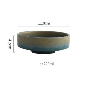 Creative Ceramic Household Conical High Bowl Salad Plate (Option: 4.5inch Malachite green)